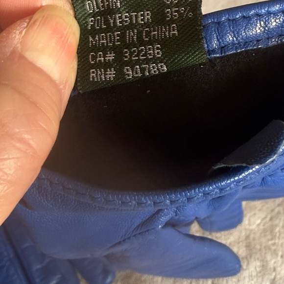 Thinsulate Insulation 40 Gram Royal Blue Leather Driving Glive Ladies Size Med - Picture 7 of 8